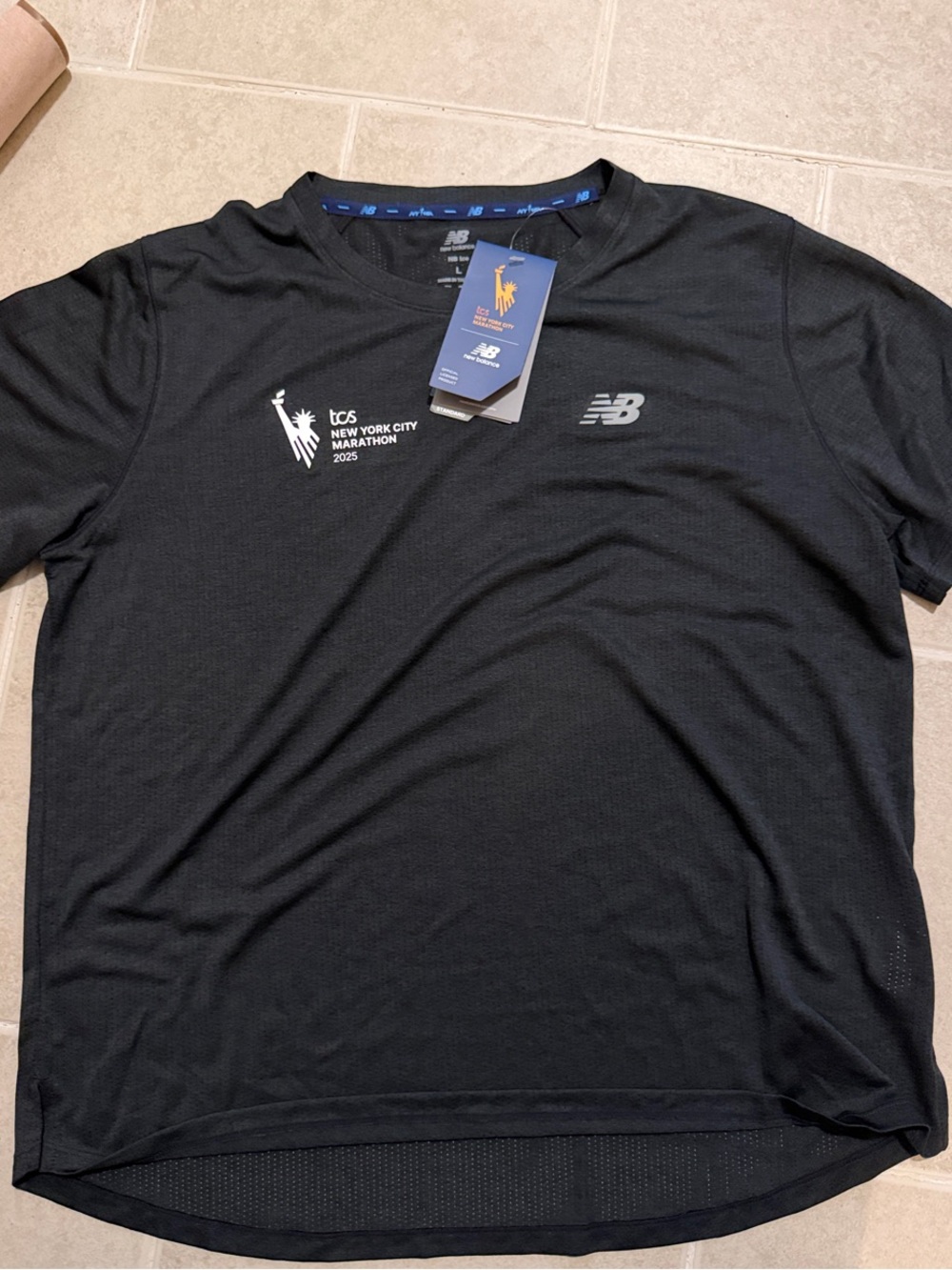 New Balance Black NYC Marathon Short Sleeve Tech Tee
